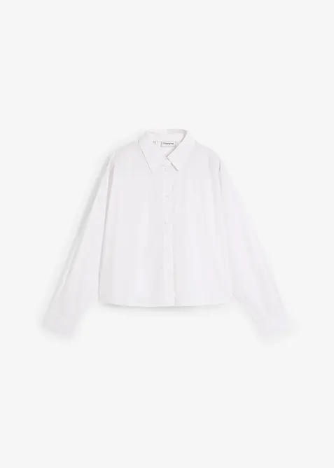 Korte overhemdblouse met zijde, bonprix