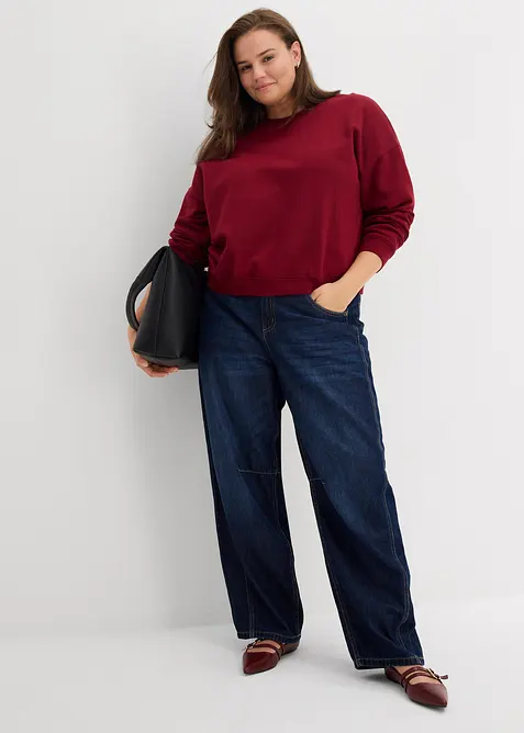 Korte oversized sweater van biologisch katoen, bonprix