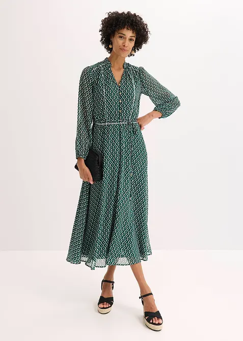 Gedessineerde chiffon jurk, bonprix