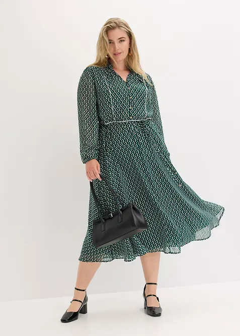 Gedessineerde chiffon jurk, bonprix