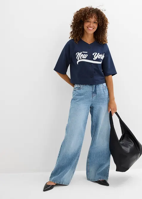 Oversized sweater in een zachte katoenmix, bonprix