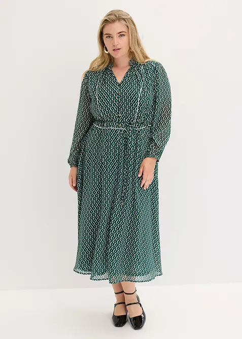 Gedessineerde chiffon jurk, bonprix