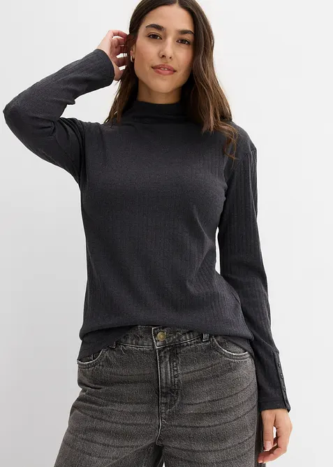 Longsleeve van geribd materiaal, bonprix