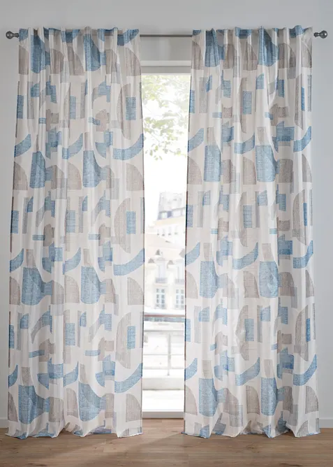 Gordijn in zijde-look met een mooi dessin (1 stuk), bonprix