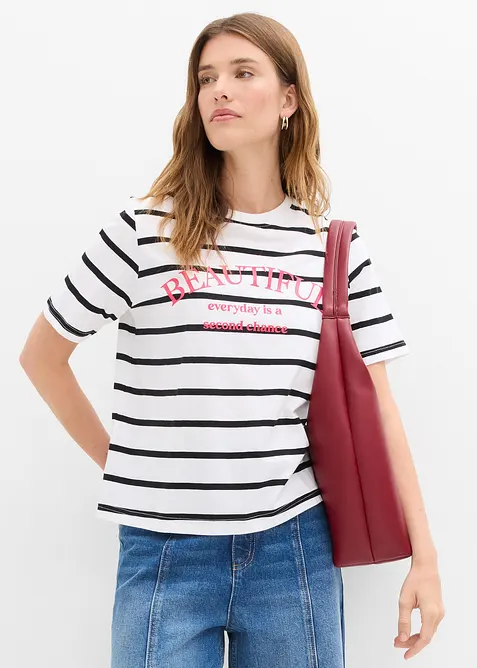 Gestreept T-shirt van puur katoen, bonprix