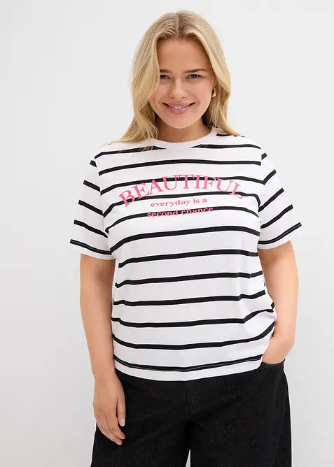 Gestreept T-shirt van puur katoen, bonprix