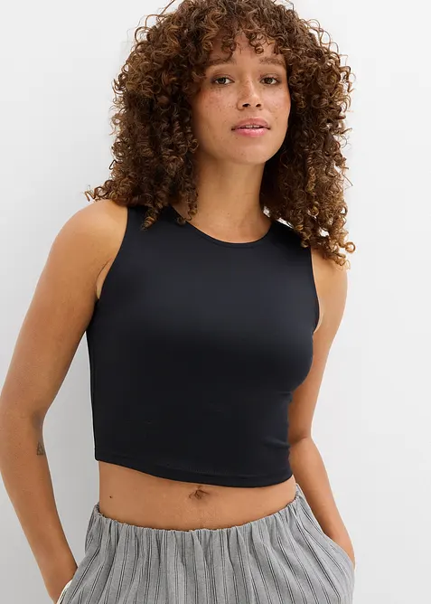 Aansluitende cropped top (set van 2), bonprix