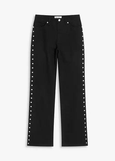 Twill broek met studs, bonprix