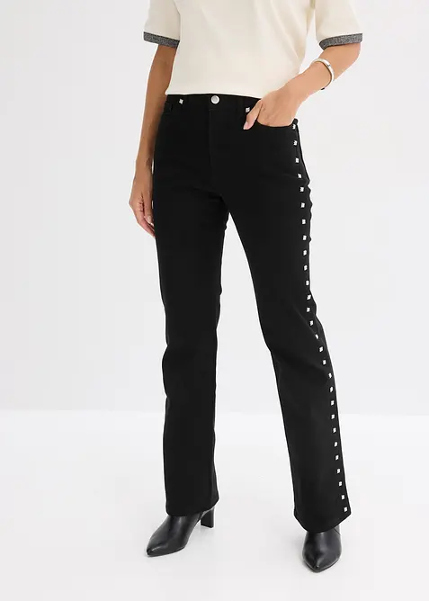 Twill broek met studs, bonprix
