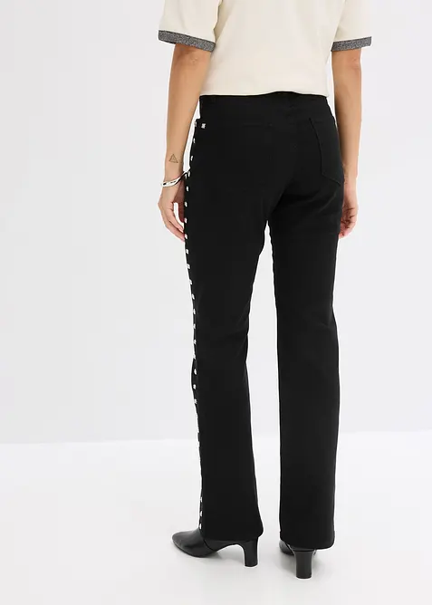 Twill broek met studs, bonprix