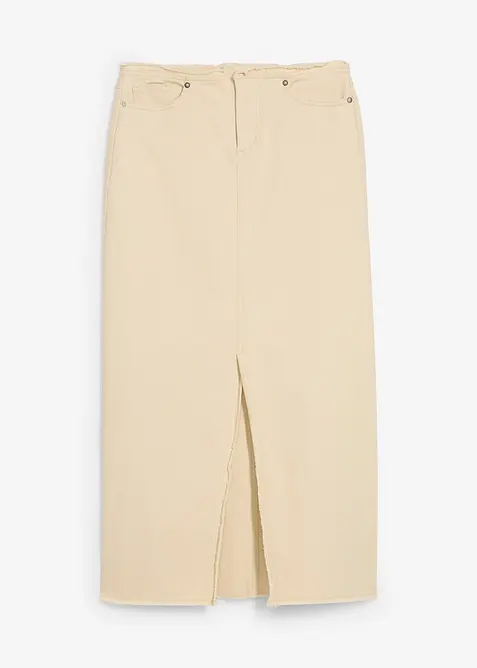 Twill rok met franjes, bonprix