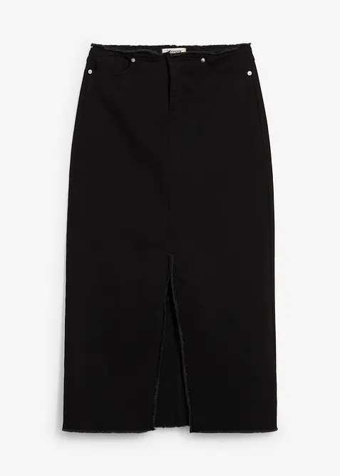 Twill rok met franjes, bonprix