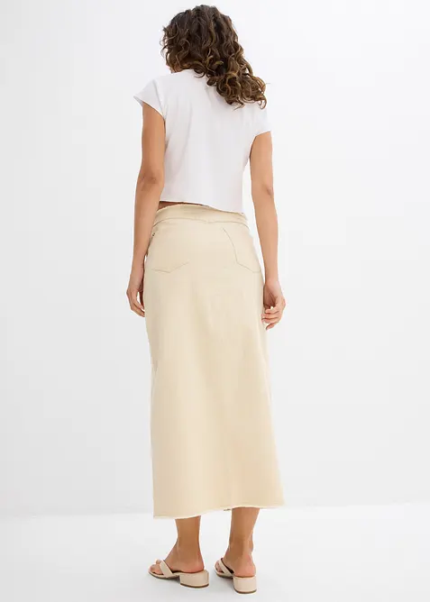 Twill rok met franjes, bonprix