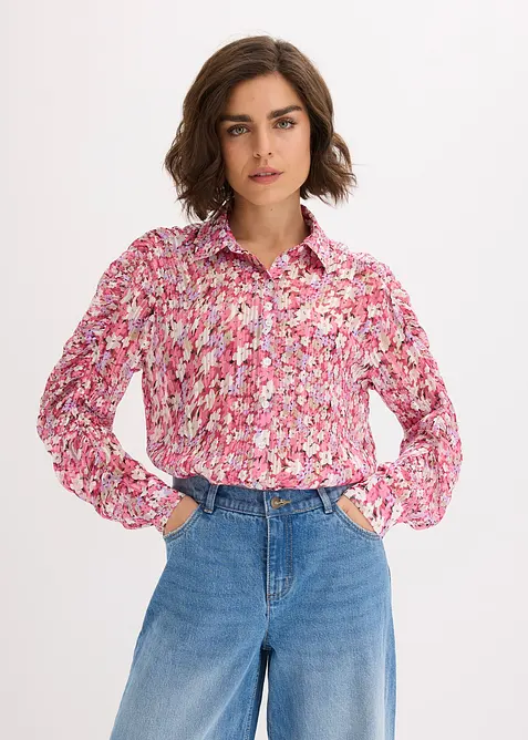 Blouse met glanseffect, bonprix