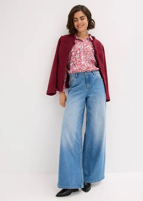 Blouse met glanseffect, bonprix