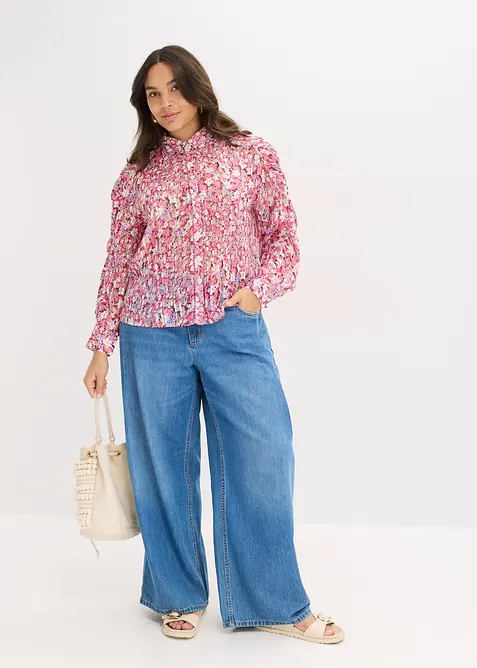 Blouse met glanseffect, bonprix