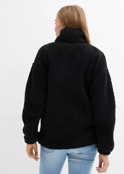 Fleece trui met opstaande kraag, bonprix