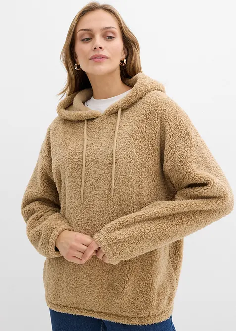 Fleece hoodie van teddy, bonprix