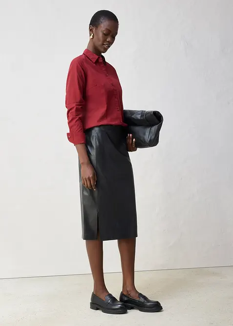 Overhemdblouse met zijde, bonprix