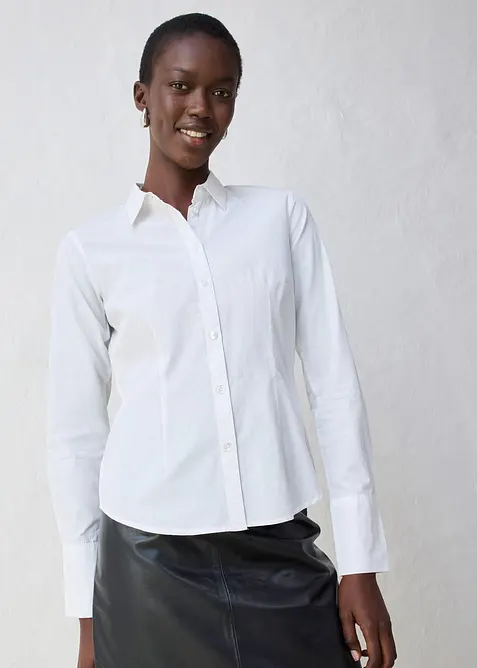 Overhemdblouse met zijde, bonprix