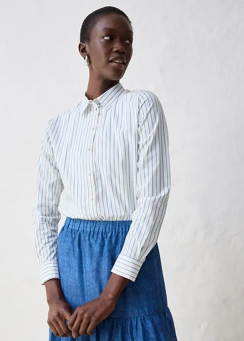 Overhemdblouse met zijde, bonprix