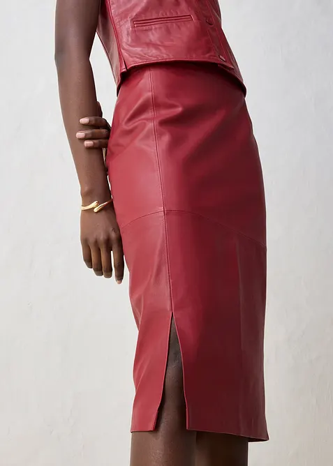 Leren rok met split, bonprix