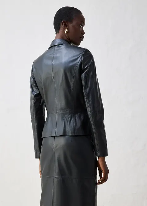 Korte blazer van lamsnappa, bonprix