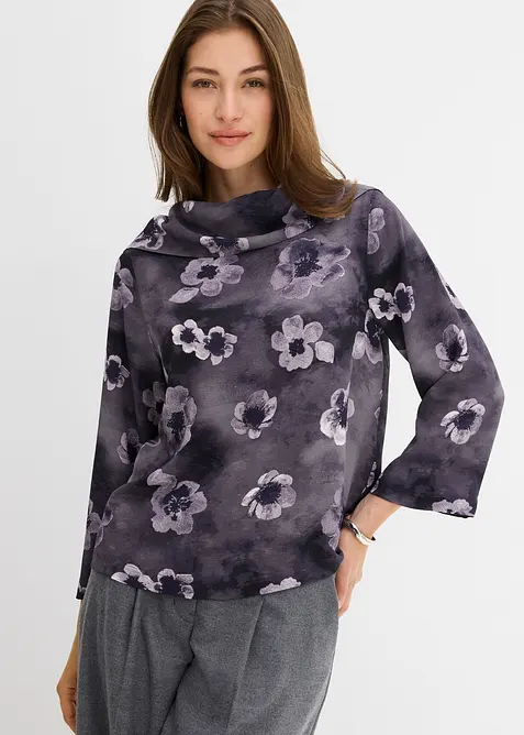 Blouse van gestructureerde crêpe, bonprix
