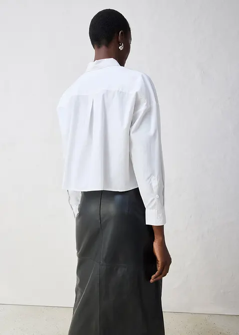 Korte overhemdblouse met zijde, bonprix