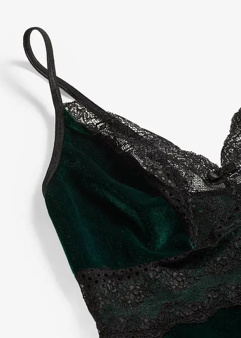 Fluwelen body ouvert, bonprix