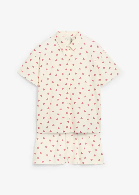 Shortama van puur biologisch katoen met knoopsluiting (2-dlg. set), bonprix