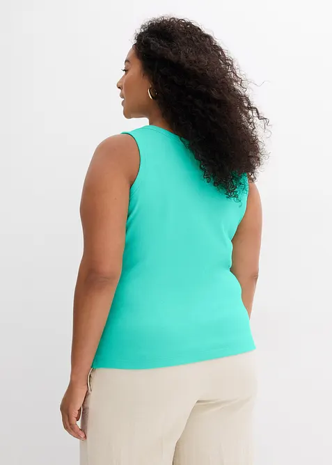 Geribde tanktop met biologisch katoen (set van 2), bonprix
