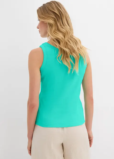 Geribde tanktop met biologisch katoen (set van 2), bonprix
