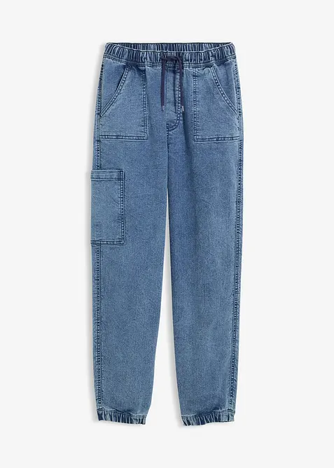 Jongens cargo jeans met stretch, loose fit, bonprix