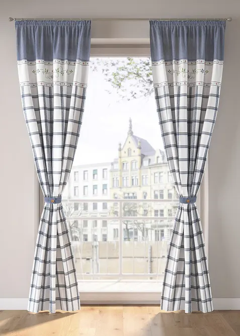 Gordijn van biologisch katoen met embrasse (1 stuk), bonprix