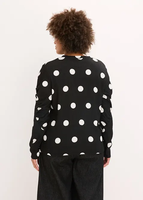 Longsleeve van gestructureerde crêpe, bonprix