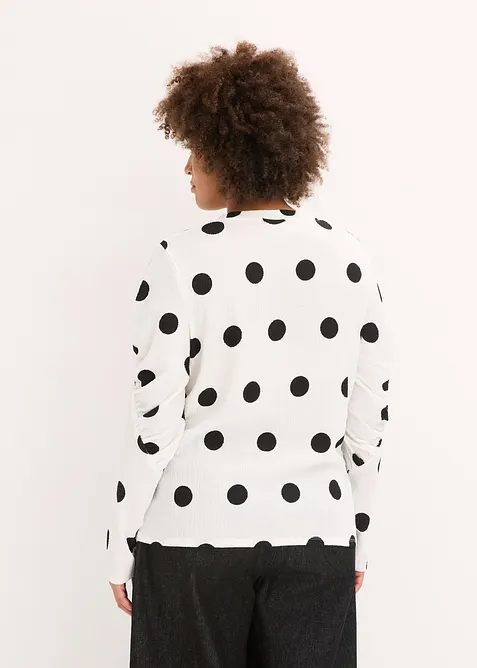 Longsleeve van gestructureerde crêpe, bonprix