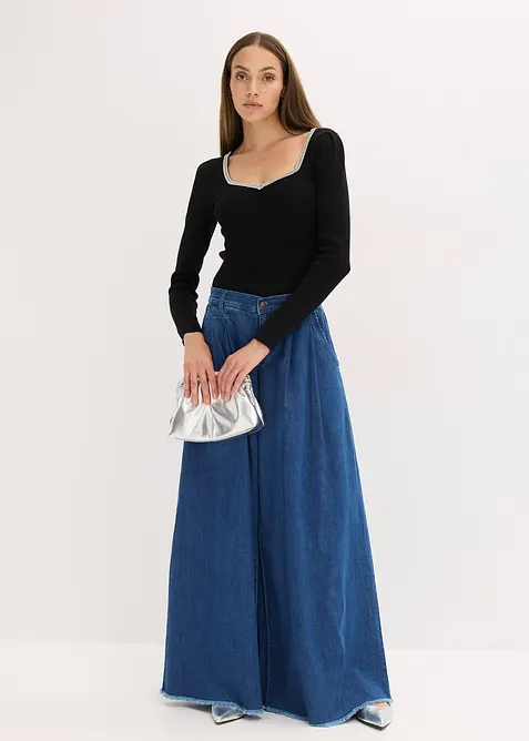 Fijn gebreide trui met sierdetail, bonprix