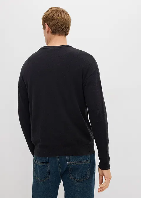 Fijngebreide trui in een structuur katoenmix, bonprix