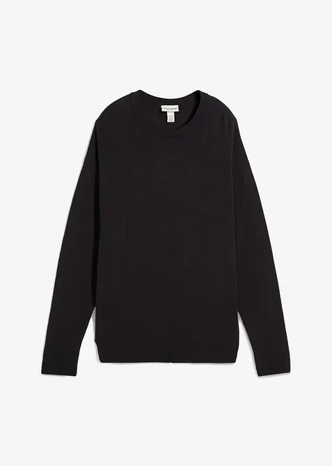 Fijngebreide trui in een structuur katoenmix, bonprix