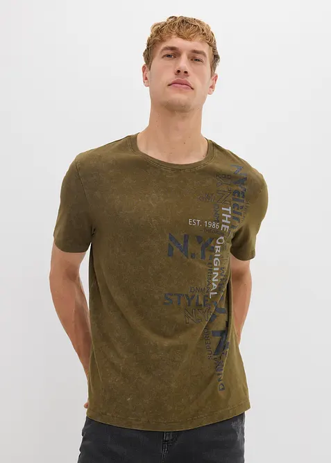T-shirt in washed out look van biologisch katoen, bonprix