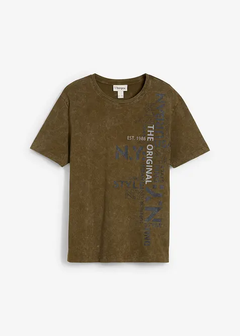 T-shirt in washed out look van biologisch katoen, bonprix