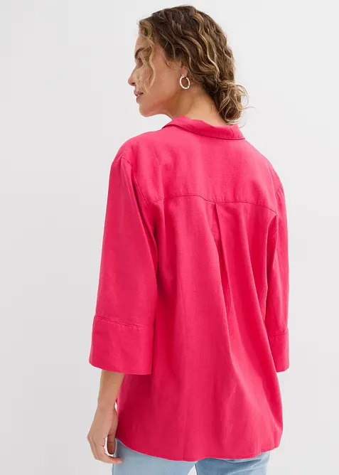Overhemdblouse in een koele linnenmix, bonprix