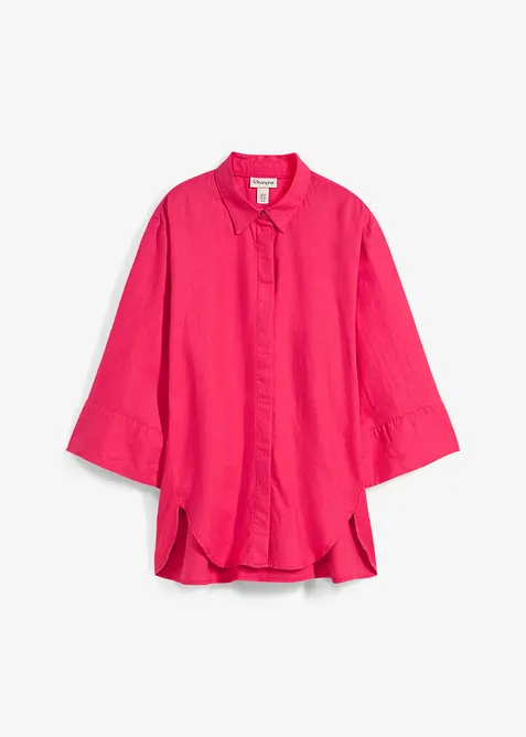 Overhemdblouse in een koele linnenmix, bonprix