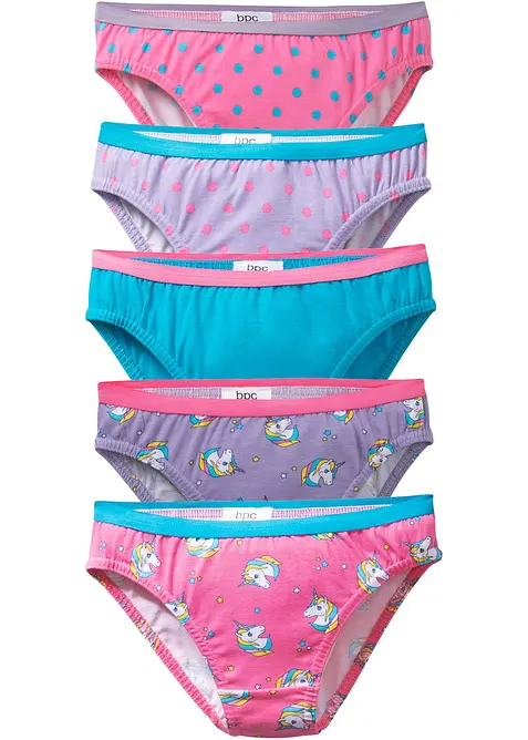 Meisjes slip met katoen  (set van 5), bonprix