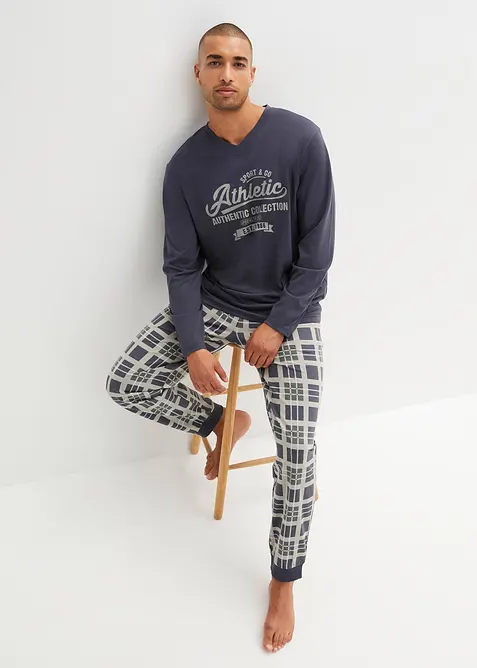 Pyjama van biologisch katoen met lange mouwen, bonprix