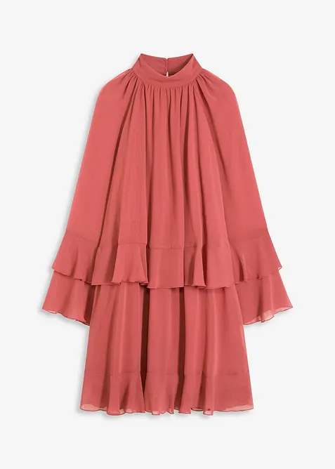 Chiffon jurk met volants, bonprix