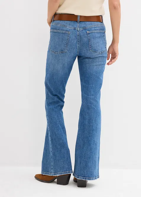 Flared jeans mid waist, bonprix