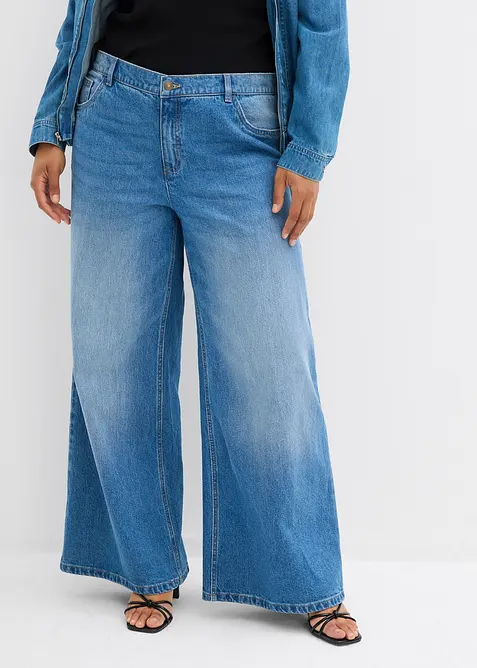 Wide leg jeans, mid waist, bonprix