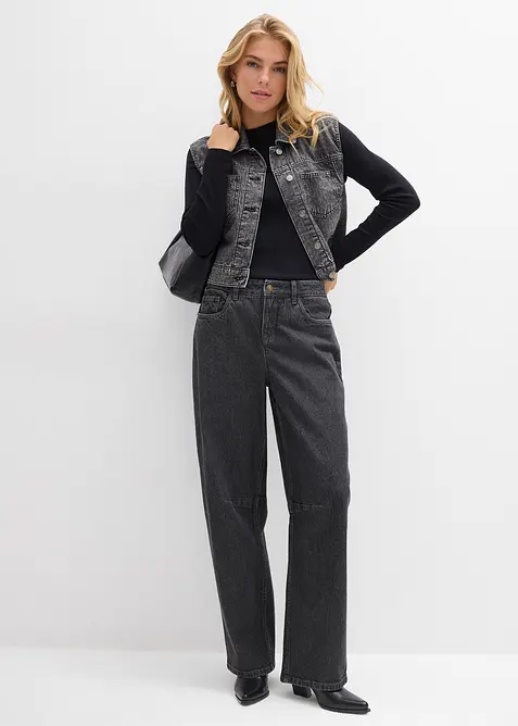 Barrel jeans mid waist, bonprix